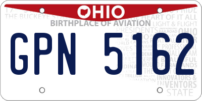OH license plate GPN5162
