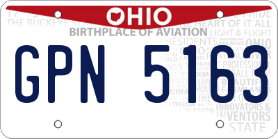 OH license plate GPN5163