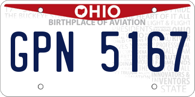 OH license plate GPN5167