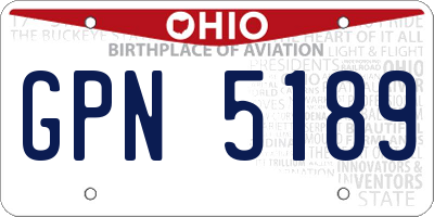 OH license plate GPN5189