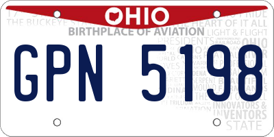 OH license plate GPN5198
