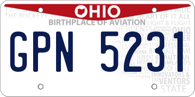 OH license plate GPN5231
