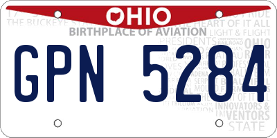 OH license plate GPN5284