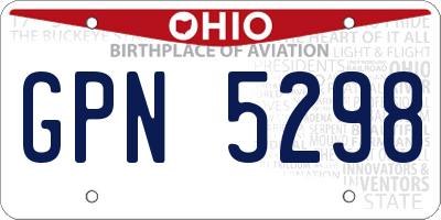 OH license plate GPN5298