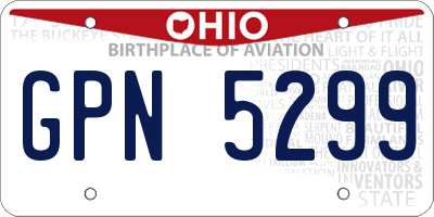 OH license plate GPN5299