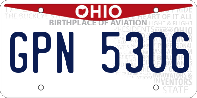 OH license plate GPN5306