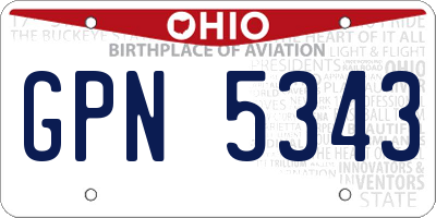 OH license plate GPN5343