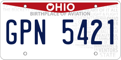 OH license plate GPN5421