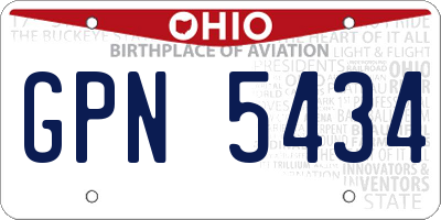 OH license plate GPN5434