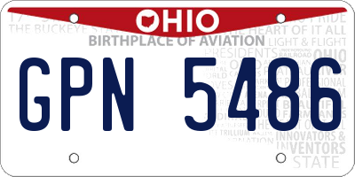 OH license plate GPN5486