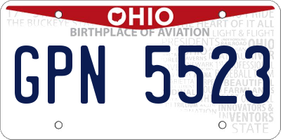 OH license plate GPN5523