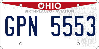OH license plate GPN5553