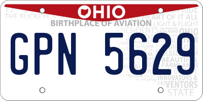 OH license plate GPN5629