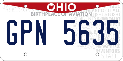 OH license plate GPN5635