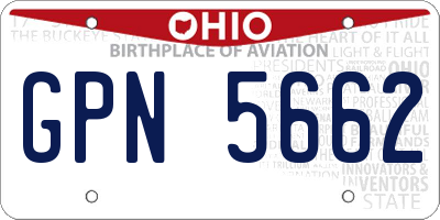 OH license plate GPN5662