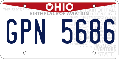 OH license plate GPN5686