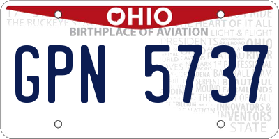 OH license plate GPN5737