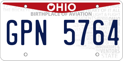 OH license plate GPN5764
