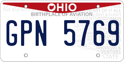 OH license plate GPN5769