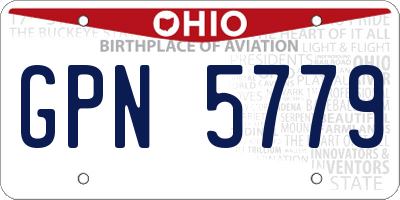 OH license plate GPN5779