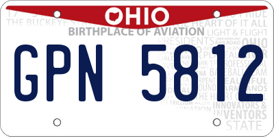 OH license plate GPN5812