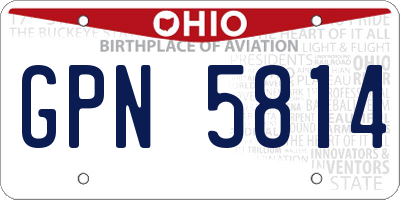 OH license plate GPN5814