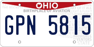 OH license plate GPN5815
