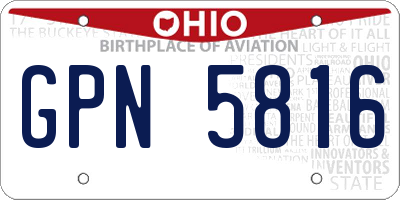 OH license plate GPN5816