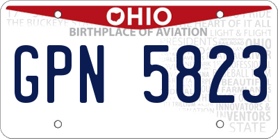 OH license plate GPN5823