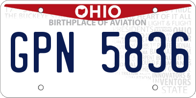 OH license plate GPN5836