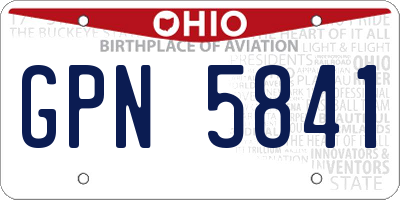 OH license plate GPN5841