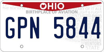 OH license plate GPN5844