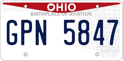 OH license plate GPN5847