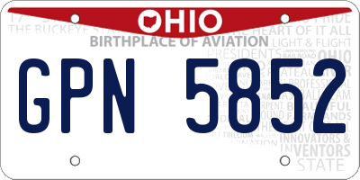 OH license plate GPN5852