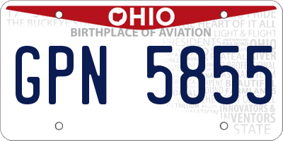 OH license plate GPN5855