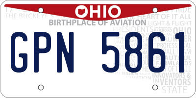 OH license plate GPN5861