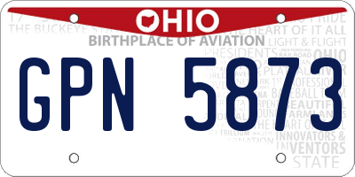 OH license plate GPN5873
