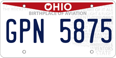OH license plate GPN5875