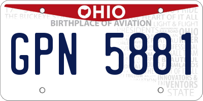 OH license plate GPN5881