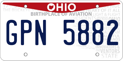 OH license plate GPN5882