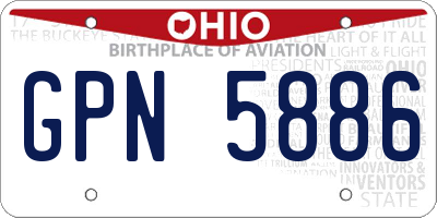OH license plate GPN5886