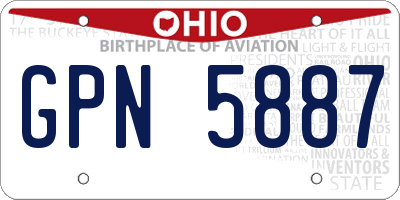 OH license plate GPN5887