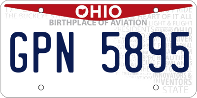 OH license plate GPN5895