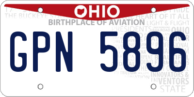 OH license plate GPN5896