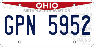 OH license plate GPN5952