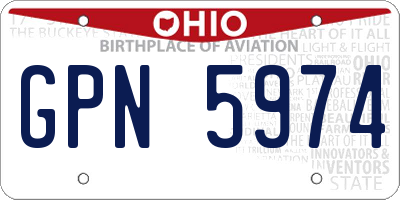 OH license plate GPN5974