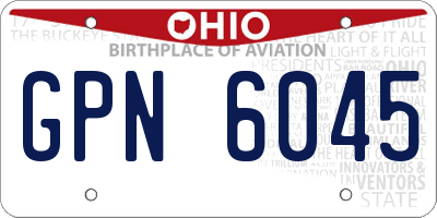 OH license plate GPN6045