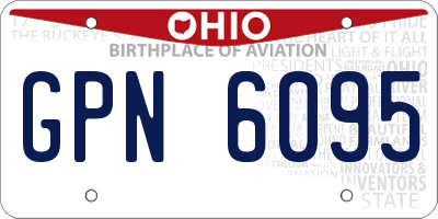 OH license plate GPN6095