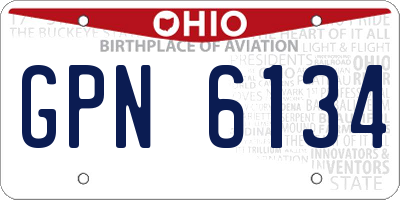 OH license plate GPN6134