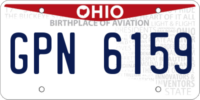 OH license plate GPN6159